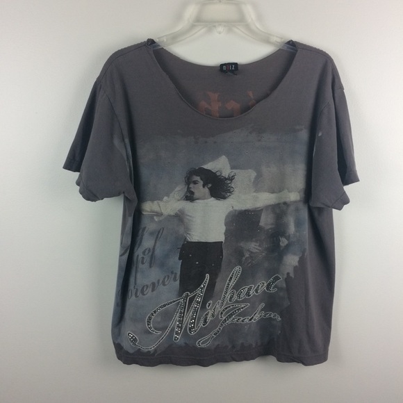 Nōiz Tops - Nōiz Michael Jackson For Ever Gray T-shirt Sz M